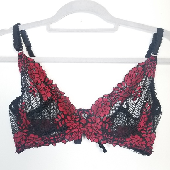 Hot Topic Other - Blackheart mesh floral lace bra 36c